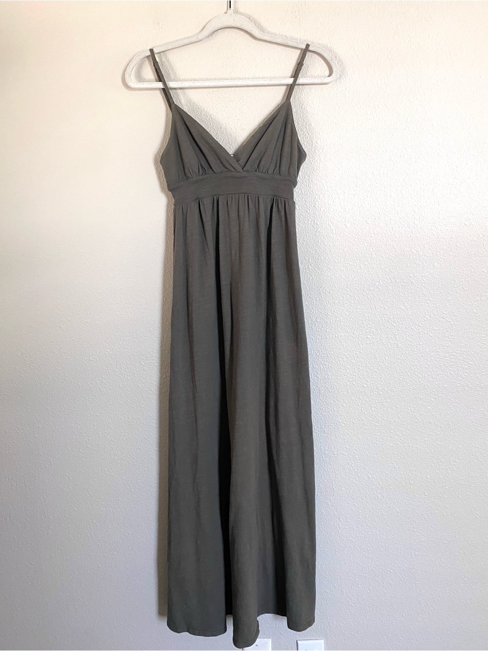 James Perse Olive Maxi Dress with Spaghetti Straps